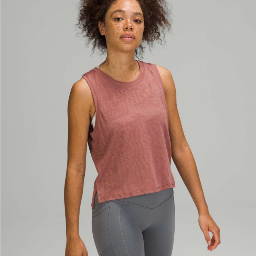 lululemon athletica Dusty Rose Perforated Tank Top